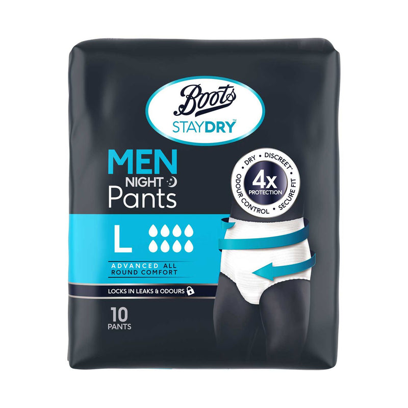 Boots Staydry Men's Night Pants Large 10 Pack - British product