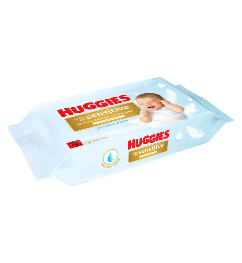 Huggies baby wipes Extra Care Sensitive pack of 48, UK version