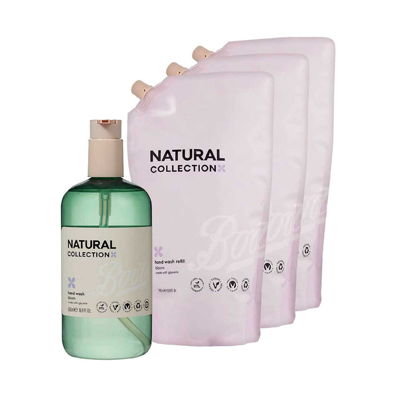 Natural Collection handwash bundle Rose & Pink Pepper 1000ml and 500ml - British product