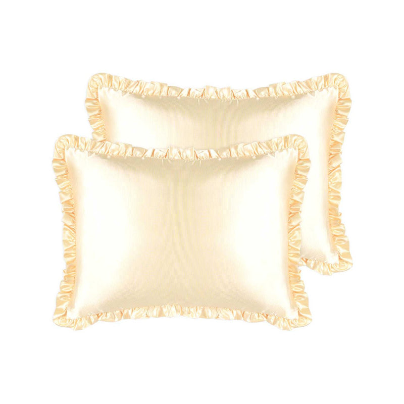 Silver Cloud frilly pillowcase Twin Pack Buttercup Collection (British brand)