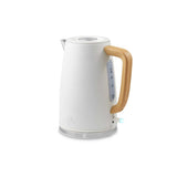 Swan Fjord kettle 1.7L white with wooden accents - British product