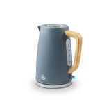 Swan Fjord kettle 1.7L grey with wooden accents (British brand)