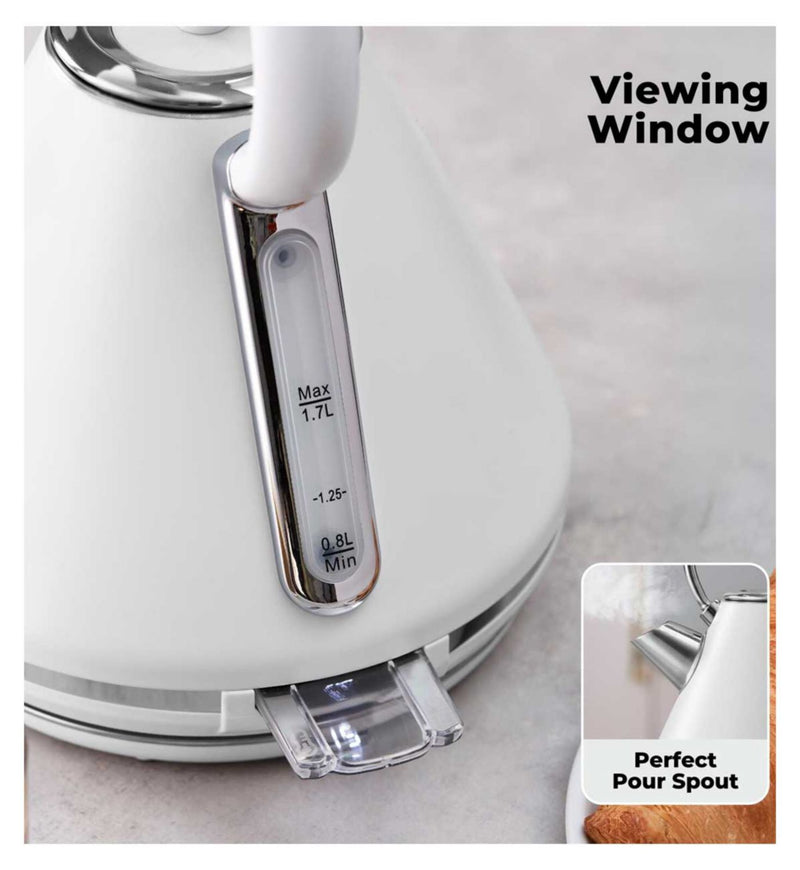 Tower Mirage variable kettle 1.7L white chrome - British product