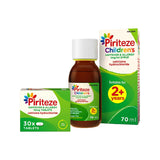 Piriteze allergy bundle 30 tabs and 70ml syrup, UK version