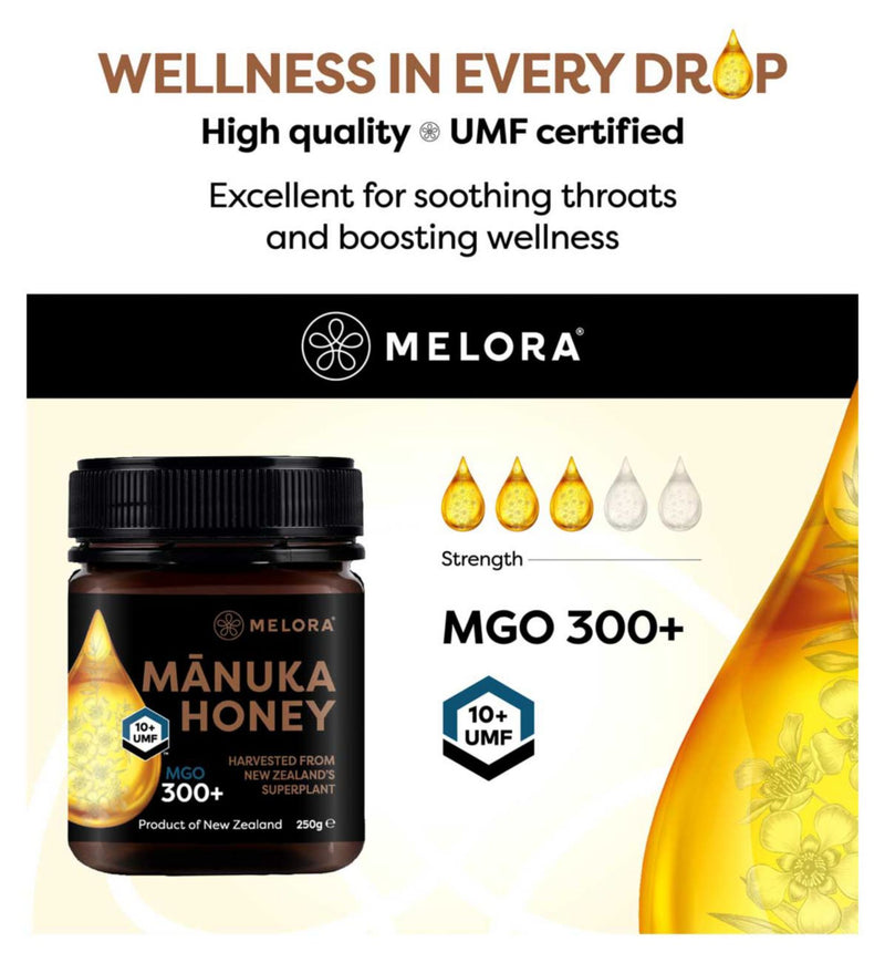 Melora Manuka Honey MGO 300 500g (British brand)