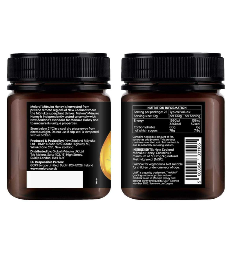 Melora Manuka Honey 300Mgo UMF10+ 250g, UK version