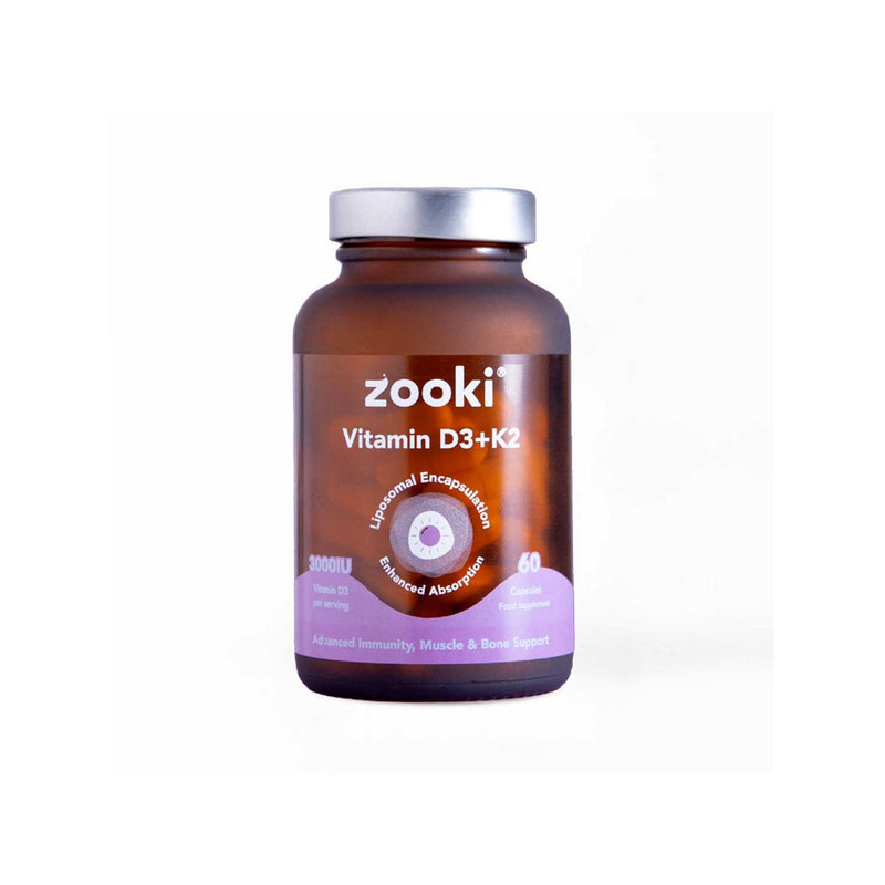 Zooki liposomal Vitamin D3+K2 capsules 30-day supply, imported from the UK