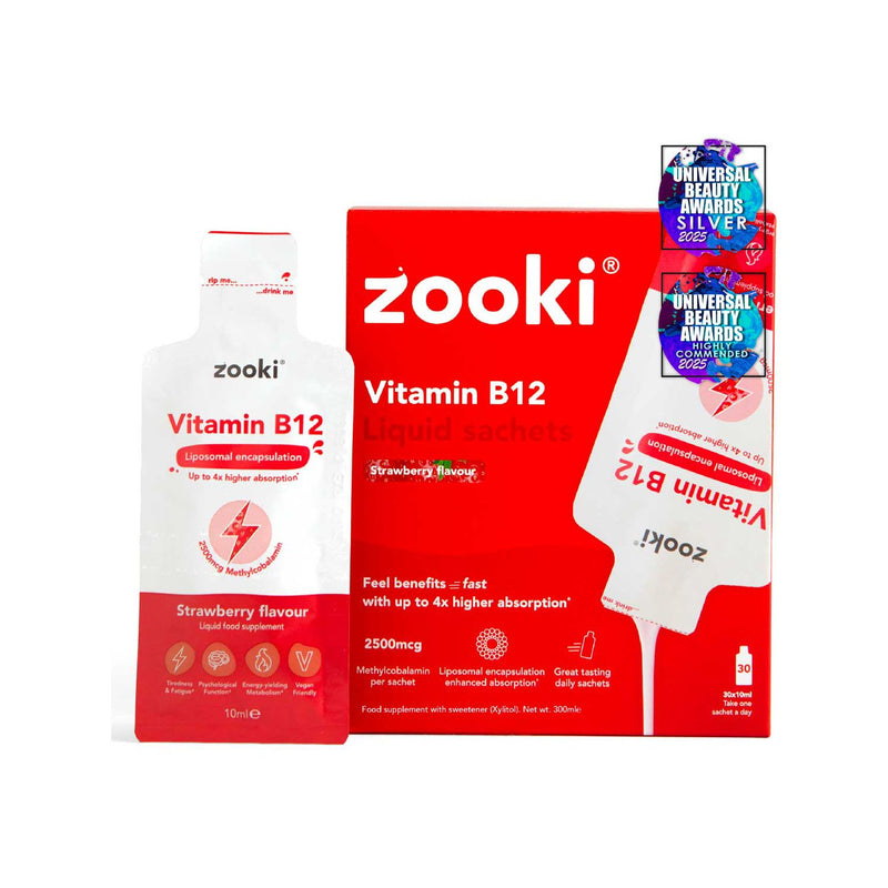 Zooki liposomal vitamin B12 strawberry flavour 30 sachets, UK version
