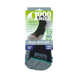 1000 Mile Repreve single layer anklet socks medium twin pack, UK version