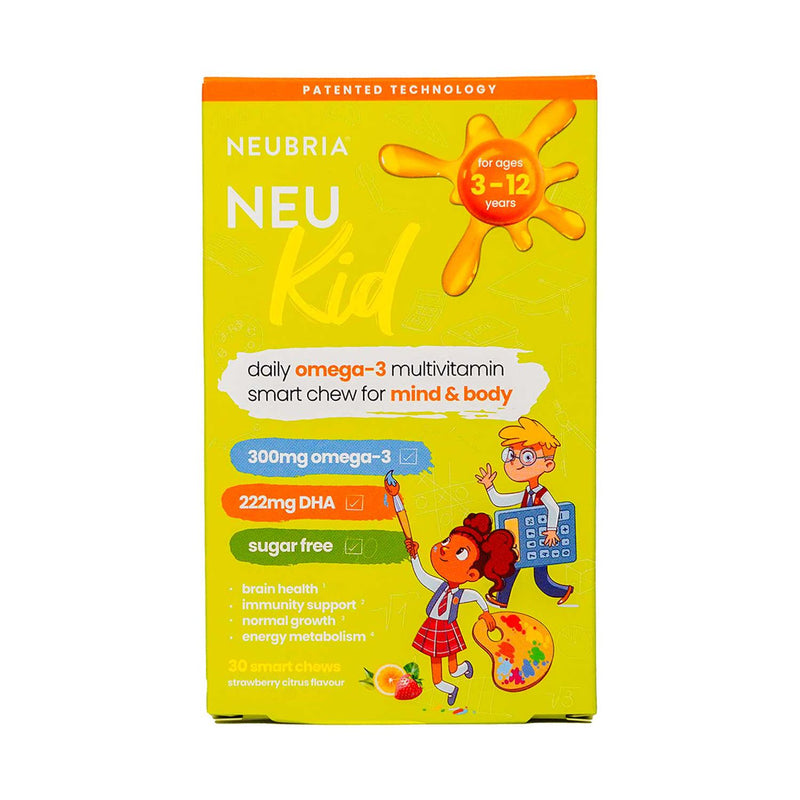 Neubria Neu Kid daily omega-3 multivitamin smart chew 30 (British brand)