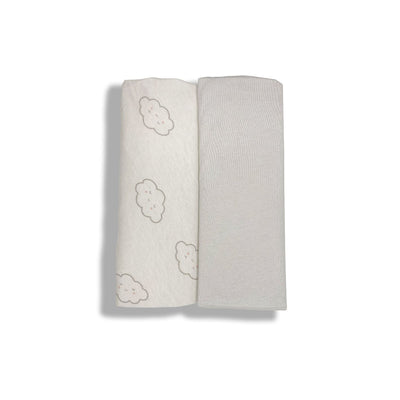 Boots Maybe Baby Grey and Cloud Fitted Bedside Crib Sheets 2-Pack- Buy online at McGrocer