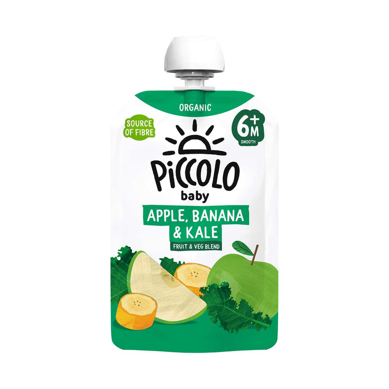 Piccolo baby food pouch apple banana kale 100g, imported from the UK