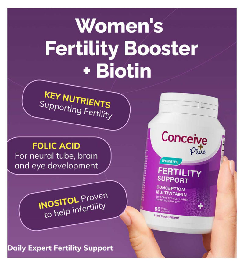Conceive Plus fertility support vitamins 60 capsules, imported from the UK