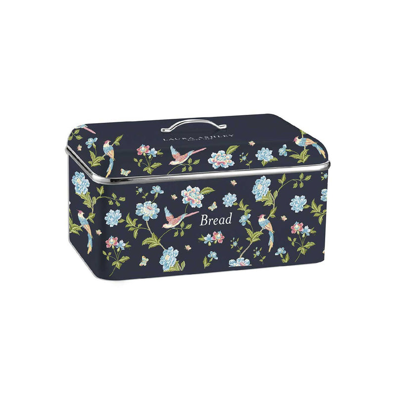 Laura Ashley bread bin Elveden Navy stainless steel, UK version