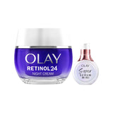 Olay skincare bundle Retinol 24 Night Cream 50ml and Super Serum 14ml, imported from the UK