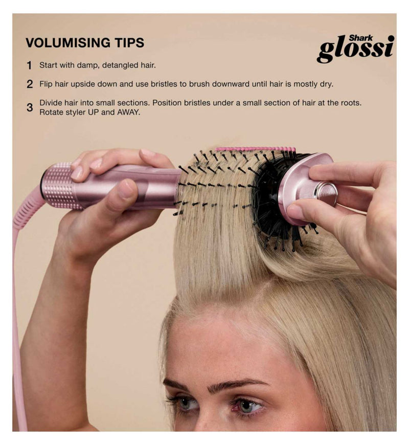 Shark Glossi hot brush Peony Pink - British product