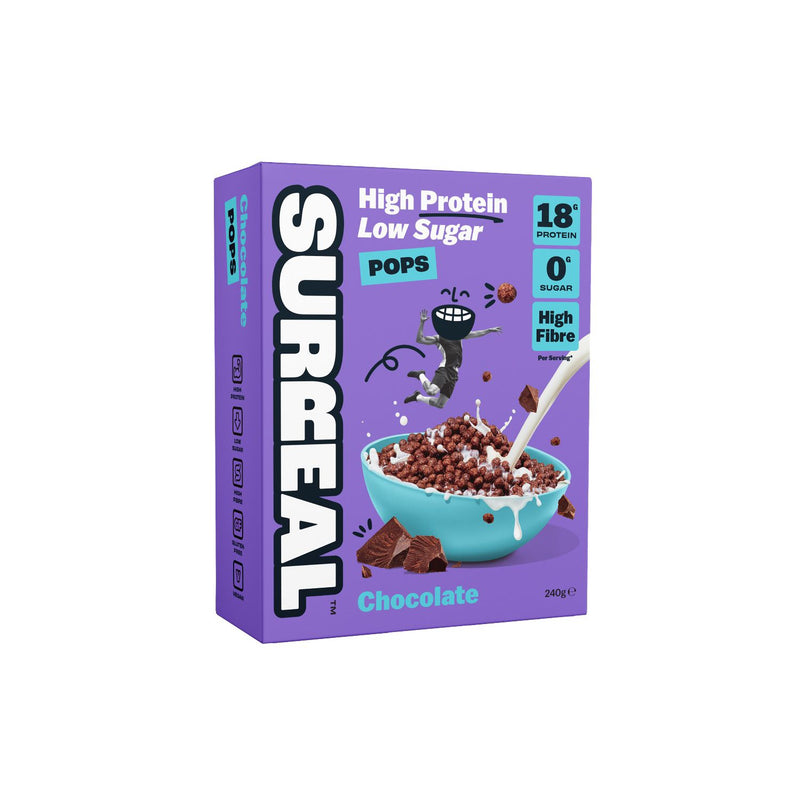 Surreal chocolate pops high protein cereal 240g, imported from the UK