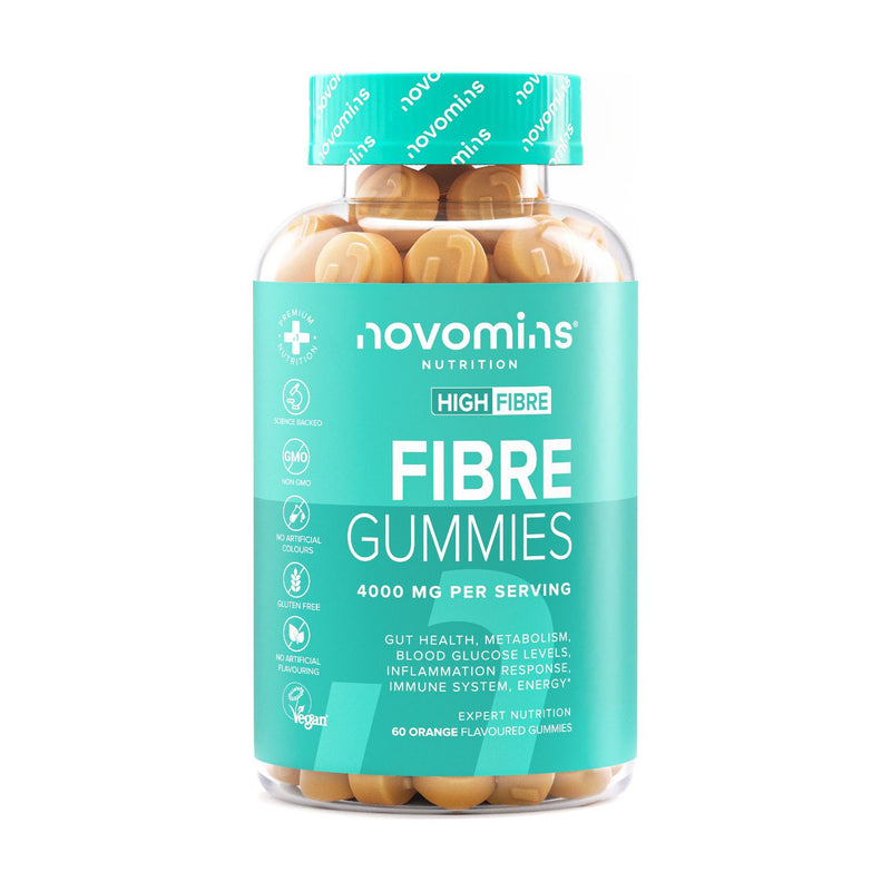 Novomins fibre gummies orange flavour 60 gummies (British brand)