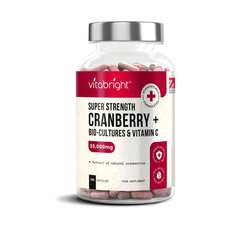 Vitabright cranberry bio cultures capsules 150 count, UK version