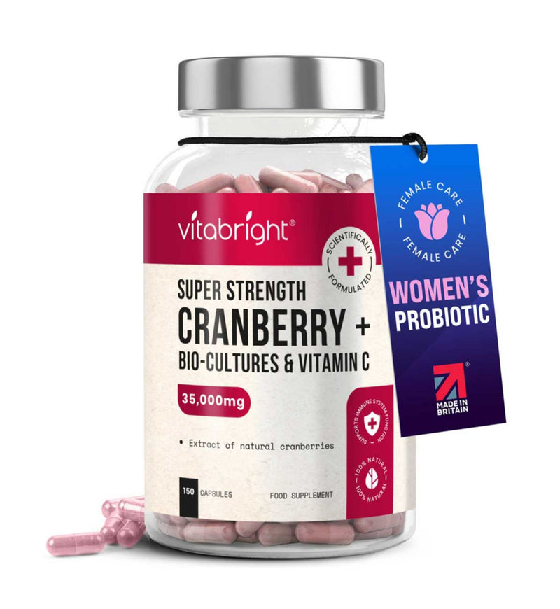 Vitabright cranberry bio cultures capsules 150 count, UK version