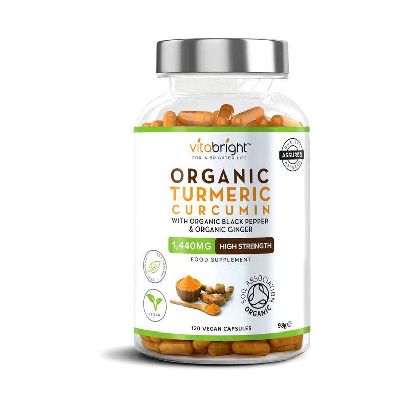 Vitabright organic turmeric curcumin capsules 120 count, UK version
