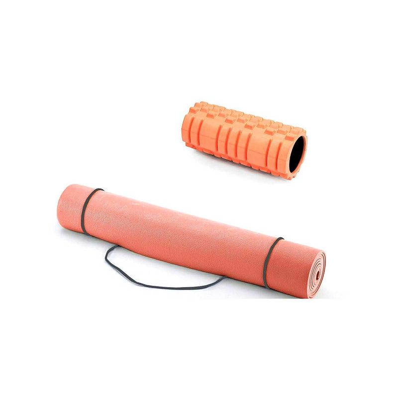 Davina Mccall yoga mat and foam roller set orange, UK version