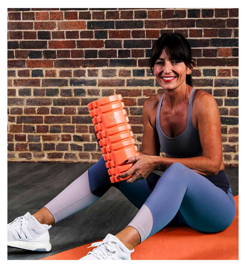 Davina Mccall yoga mat and foam roller set orange, UK version