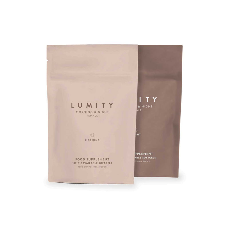 Lumity female morning and night supplement refill pouches - British product