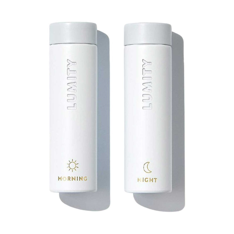 Lumity Morning and Night travel cases, imported from the UK