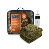 Boots Silentnight Luxury Super Cosy Heated Throw 9 Heat Settings Olive Green- Buy online at McGrocer