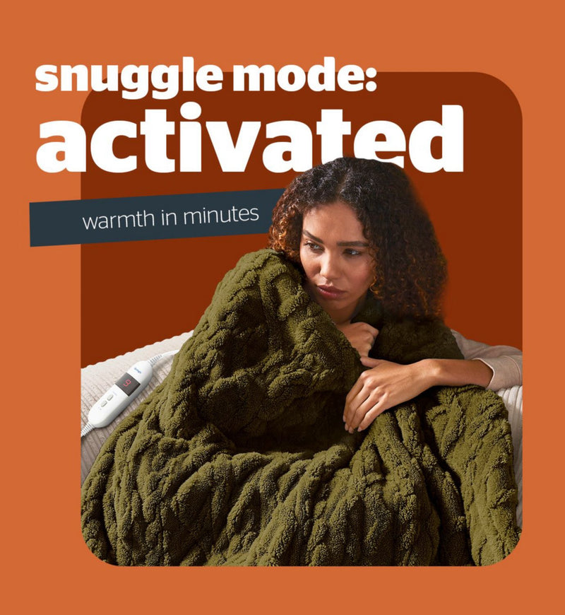 Silentnight heated throw olive green, UK version