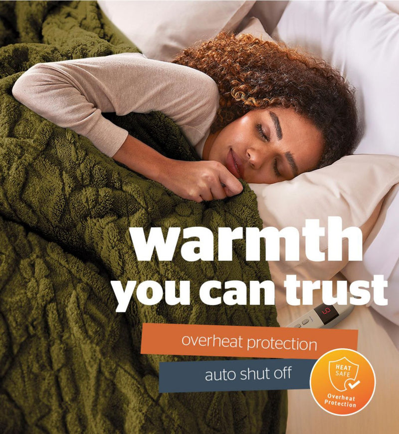 Silentnight heated throw olive green, UK version