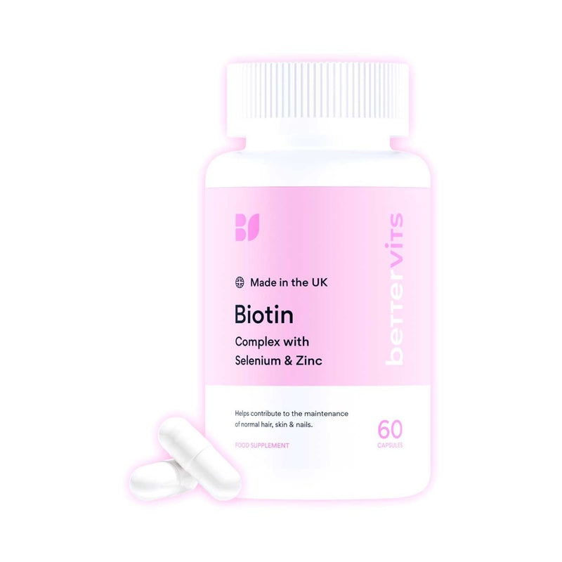 Bettervits Biotin Complex capsules with selenium and zinc 60 count - (British brand)