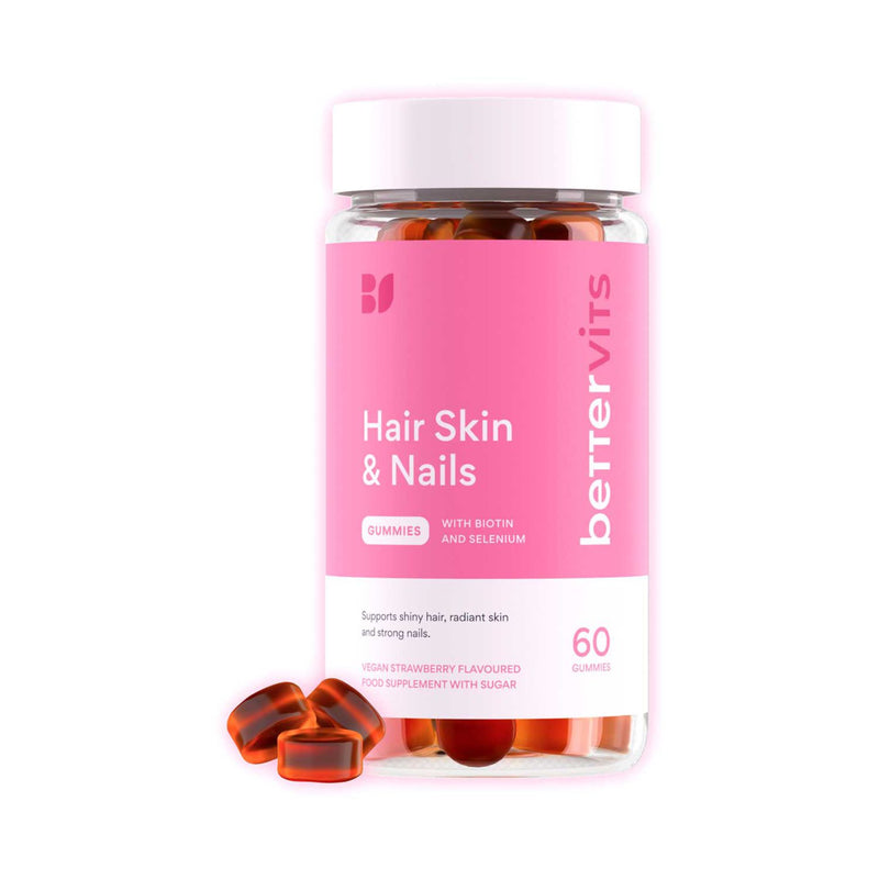 Bettervits Hair Skin And Nails Gummies 60 Gummies - British product