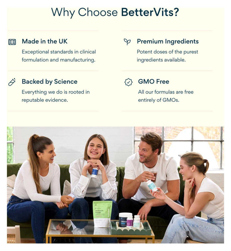 Bettervits Vitamin D3 60 capsules, imported from the UK