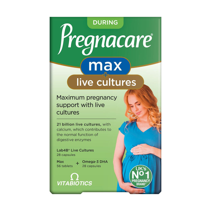 Vitabiotics Pregnacare Max Live Cultures pregnancy supplement 56 tablets (British brand)