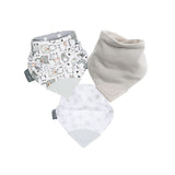 Cheeky Chompers teething bib 3 pack leopard silver stars panda, UK version