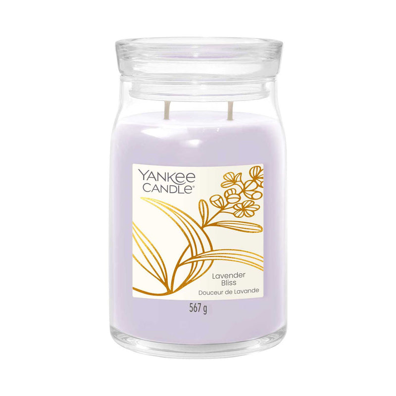 Yankee Candle Signature Large Jar Lavender Bliss candle 567g, imported from the UK