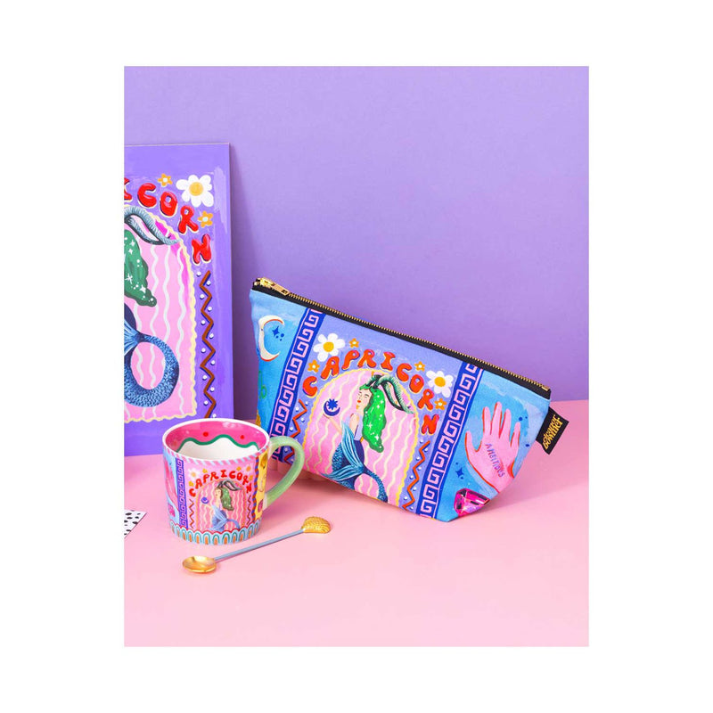 Eleanor Bowmer Capricorn zodiac mug and zip bag set, imported from the UK