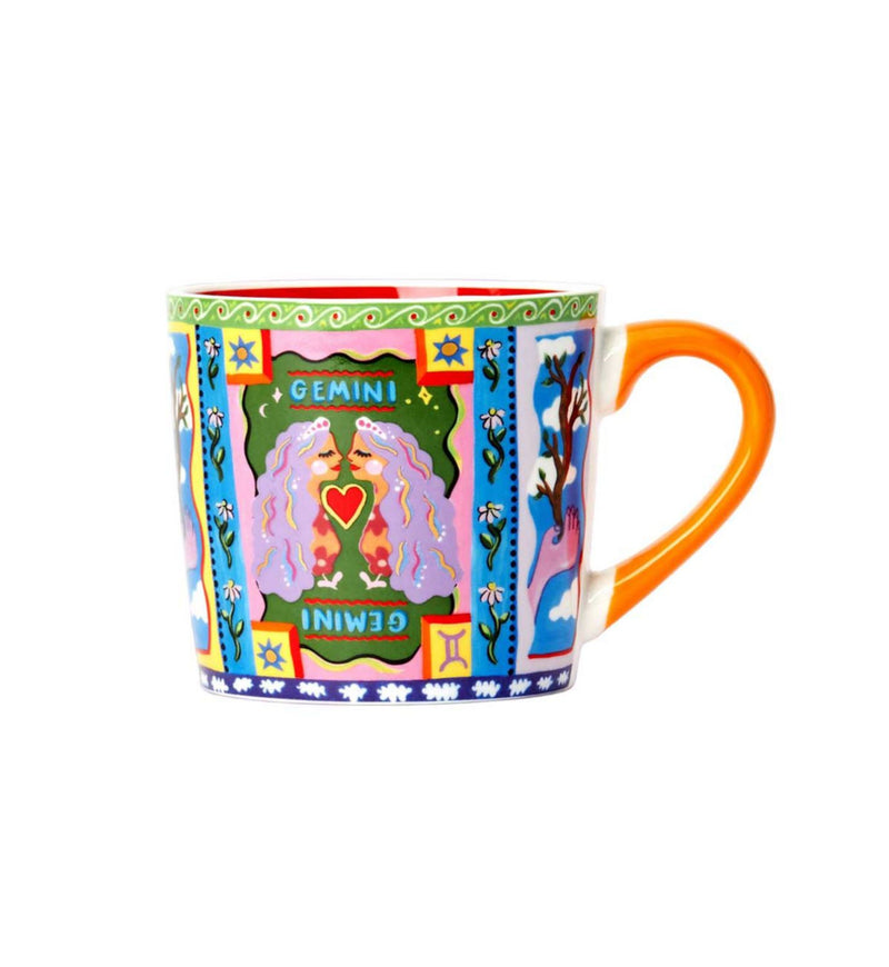 Eleanor Bowmer Gemini zodiac mug and cotton bag set (British brand)