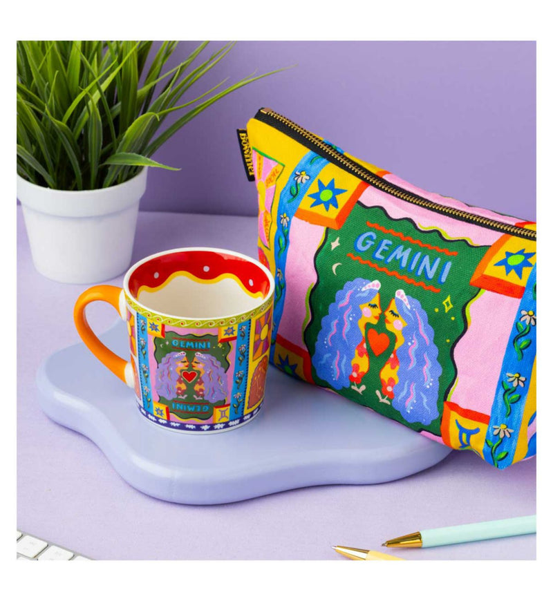 Eleanor Bowmer Gemini zodiac mug and cotton bag set (British brand)