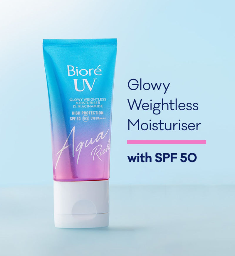 Biore UV Aqua Rich Moisturiser SPF50 50ml, imported from the UK