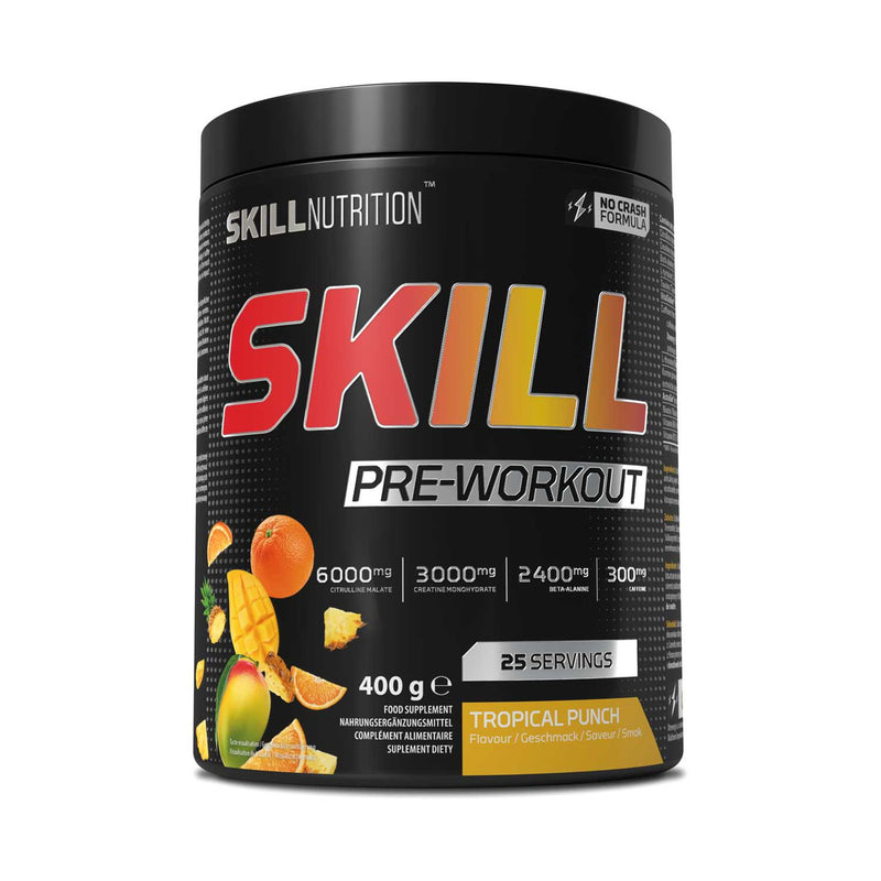 Skill Nutrition pre workout powder Tropical Punch 400g (British brand)