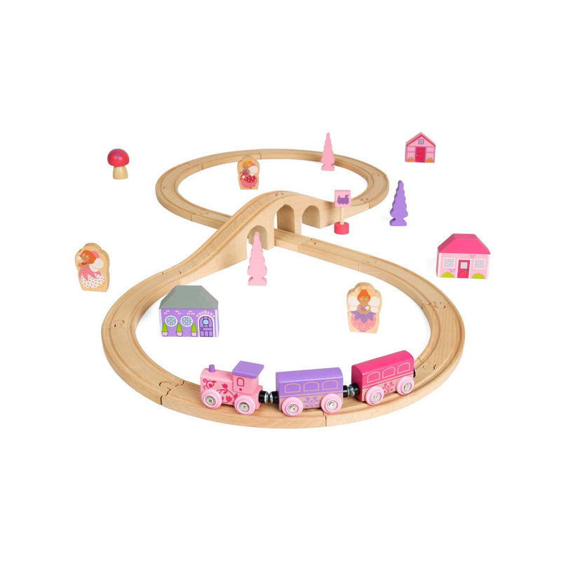 Bigjigs wooden train set fairy figure of eight 35 pieces (British brand)