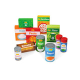 Bigjigs Toys Cupboard Groceries wooden play food set, imported from the UK