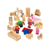 Bigjigs Toys doll family and furniture set 26 pieces (British brand)