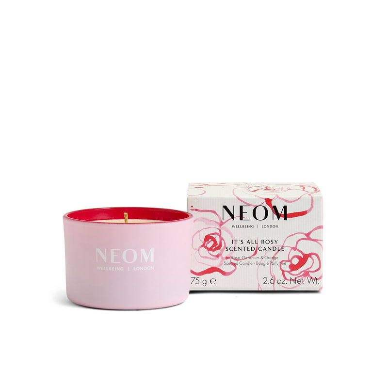 NEOM It's All Rosy travel candle 75g - British product