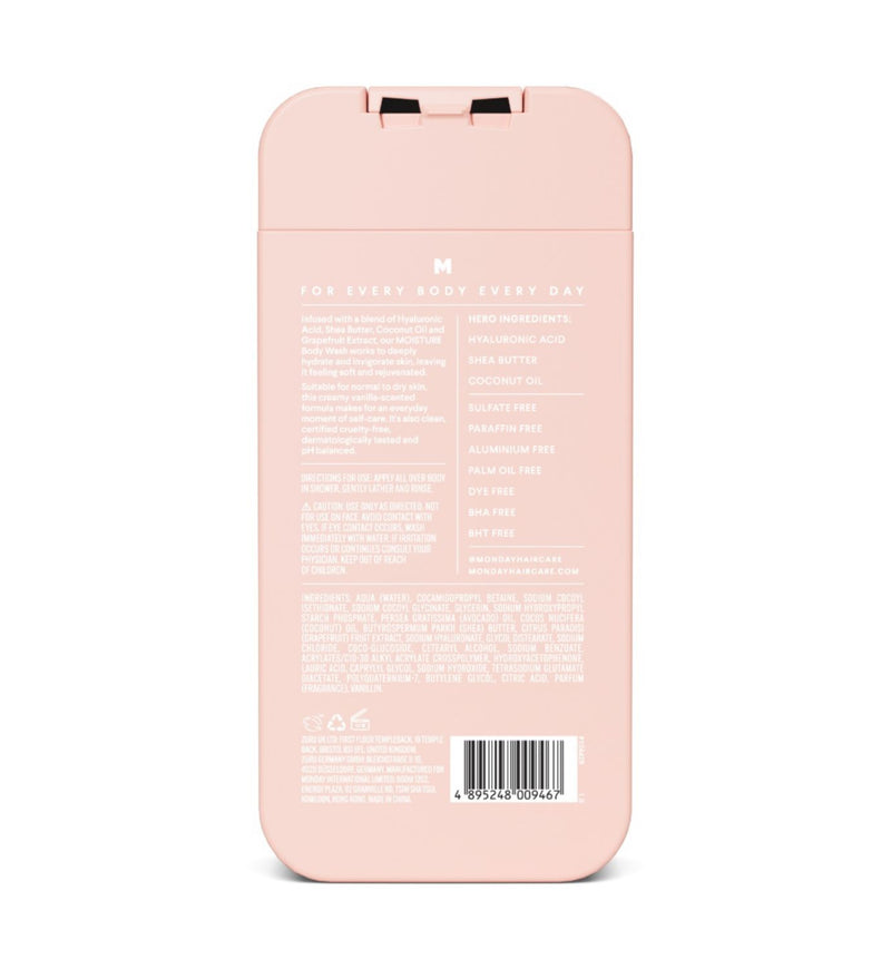 MONDAY Haircare Moisture Body Wash Vanilla Glaze 500ml, imported from the UK
