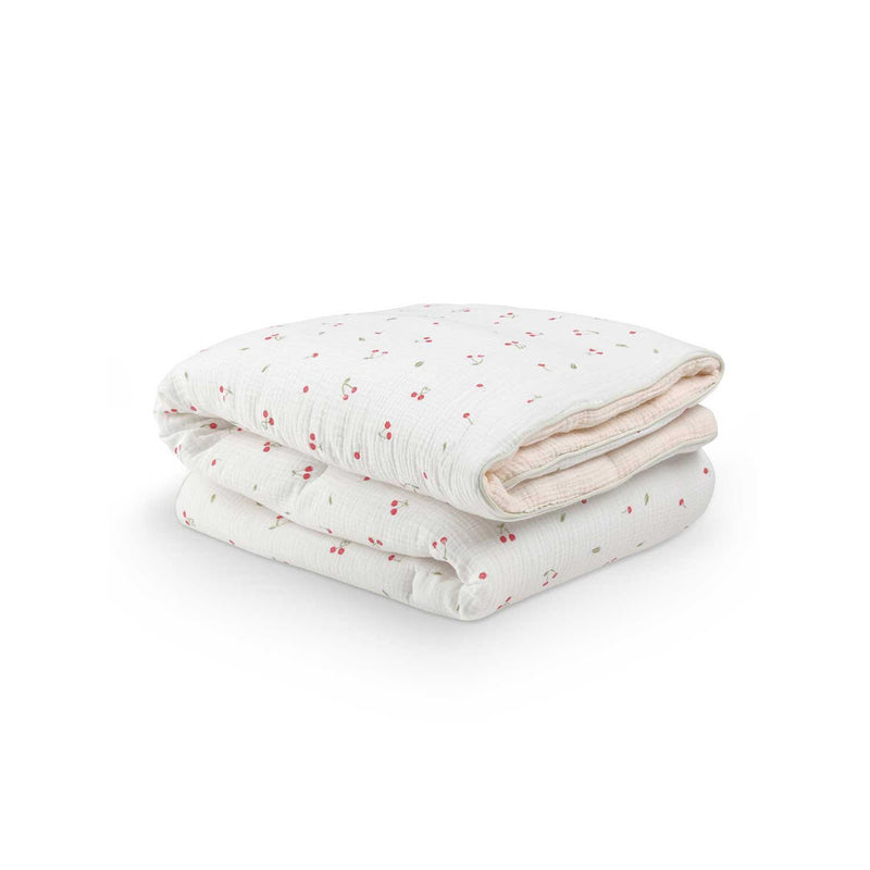 Cuddleco cot bed quilt ditsy cherry print (British brand)