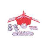 Bigjigs Toys children's tea set with spotted basket, imported from the UK